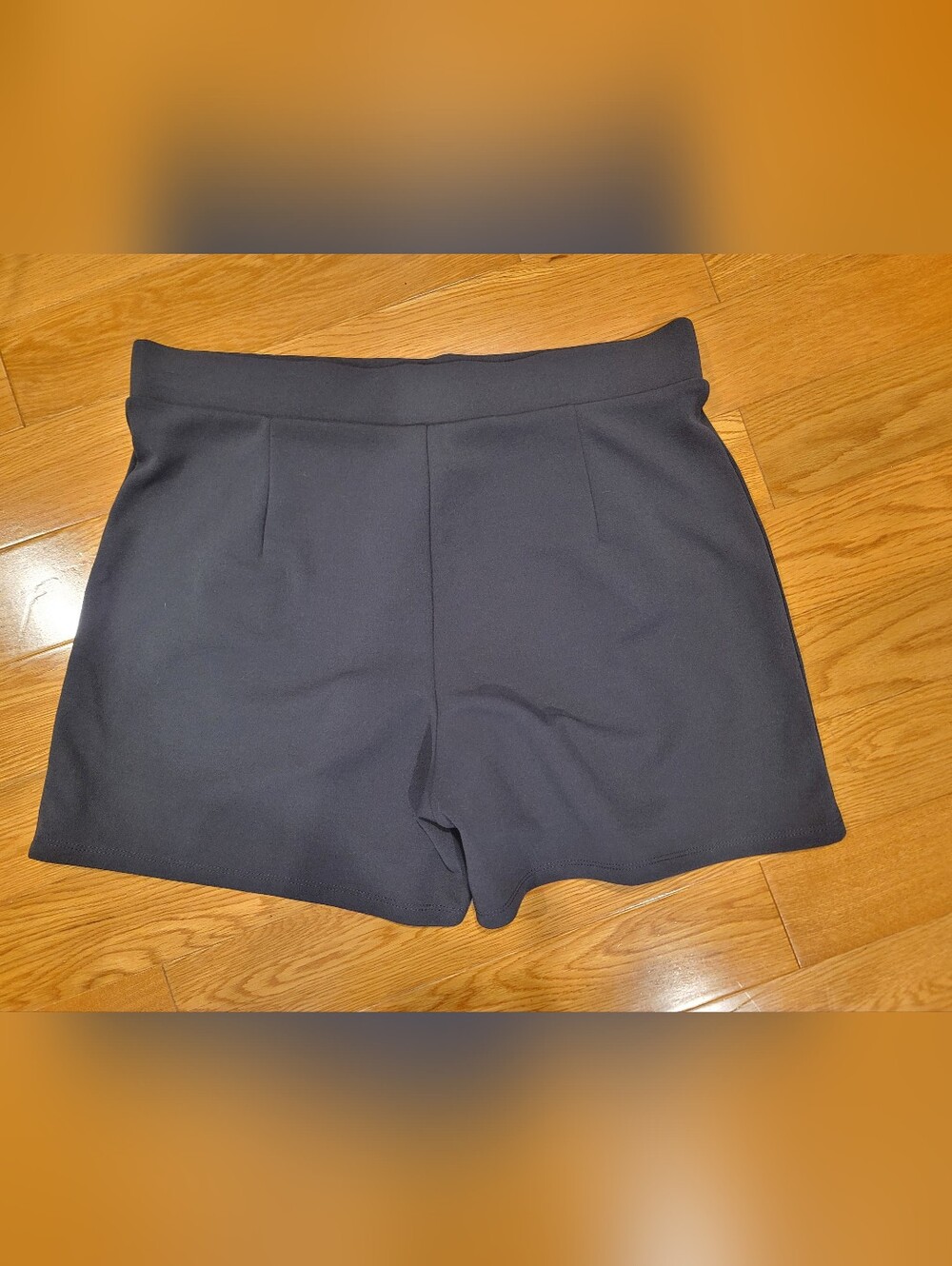 H&M Navy High Waist Shorts with Gold Button Accents - Picture 2 of 11
